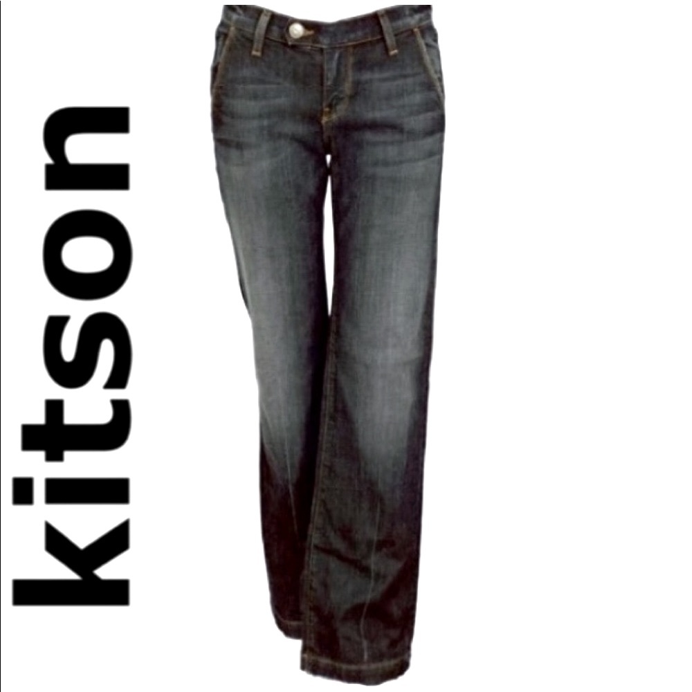 NEW! $198 kitson LA Beverly HUG ME Low Rise Jeans Flap Pockets AUTHENTIC